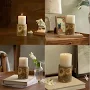 Ellementry Fleur D'or Wooden Candle Holder